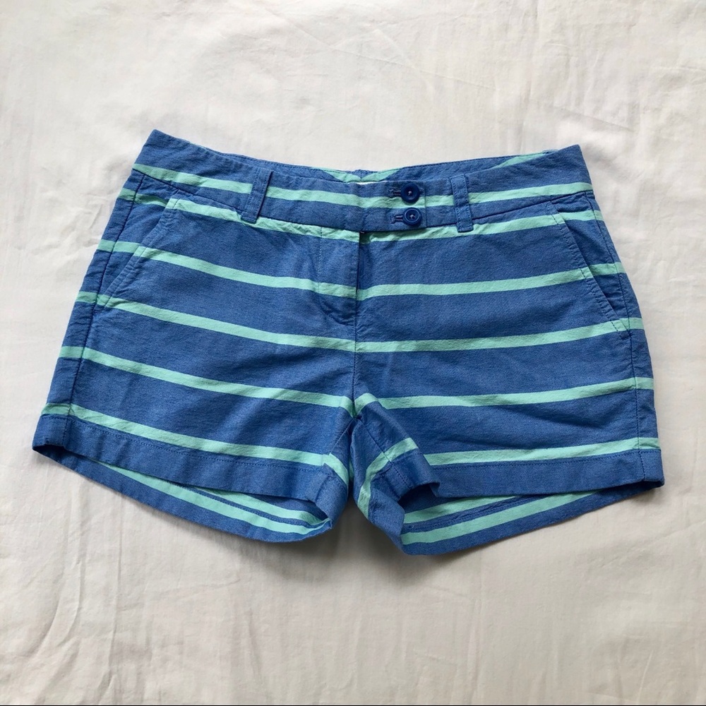 Vineyard vines blue striped shorts.